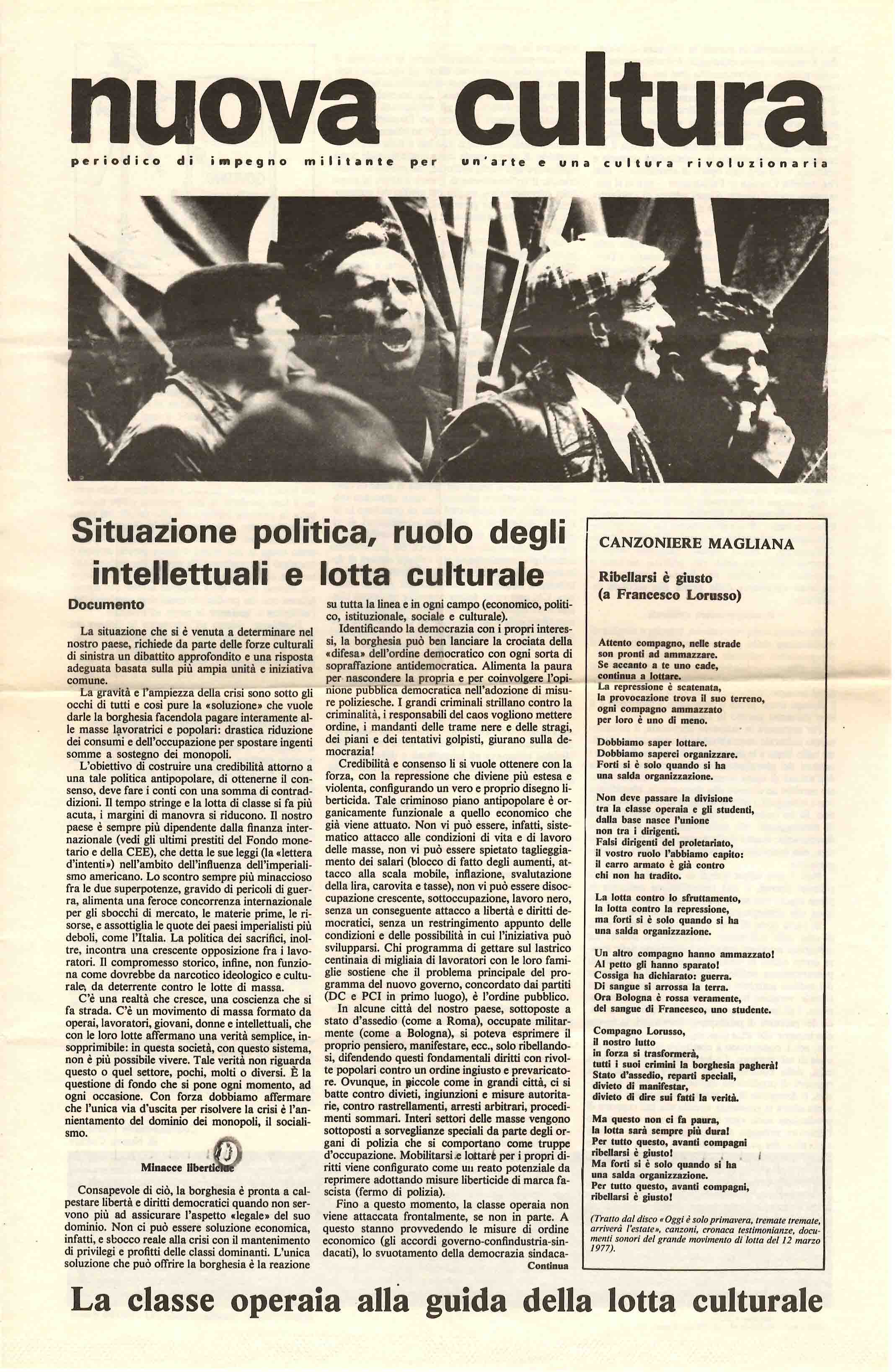 Nuova Cultura. Periodico di impegno militante per un